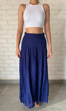 Hemant And Nandita | Inv Poplin Cotton Long Skirt | Blue
