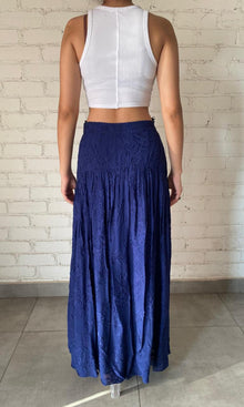 Hemant And Nandita | Inv Poplin Cotton Long Skirt | Blue