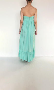 Hemant And Nandita | Inv Cotton Poplin Long Dress | Green