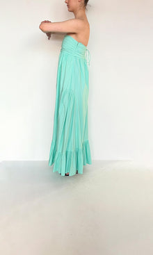 Hemant And Nandita | Inv Cotton Poplin Long Dress | Green