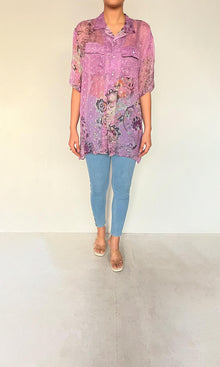 Hemant And Nandita | Inv Chiffon Lurex Mavi Shirt | Purple