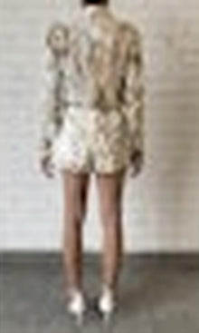 Hemant And Nandita | Inv Cotton Linen Shorts | Beige/White