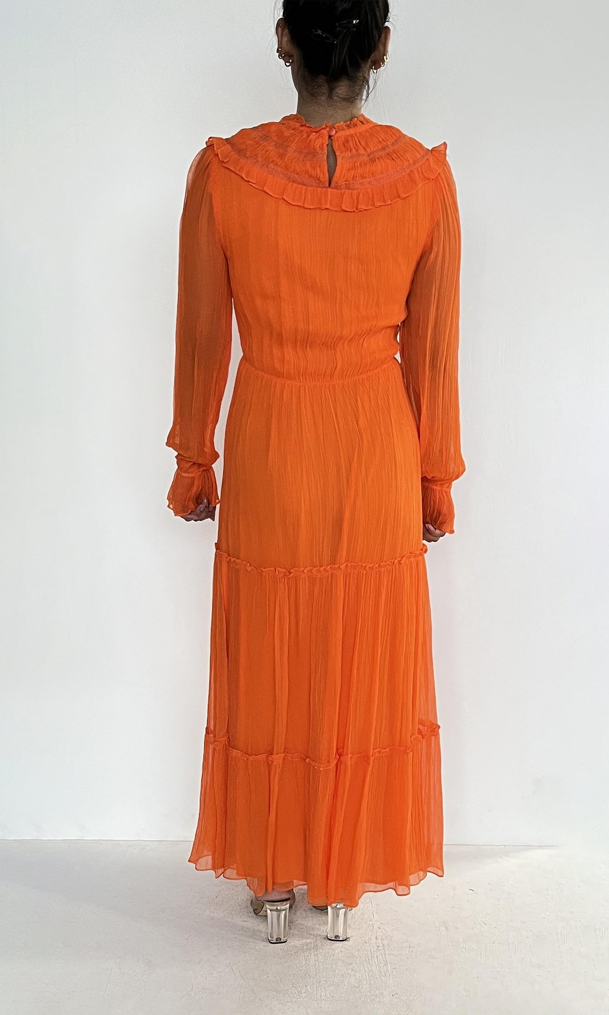 Hemant And Nandita | Inv Viscose Long Dress | Orange