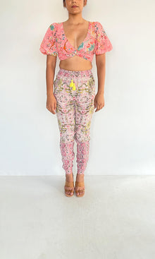 Hemant And Nandita | Inv Cotton Schiffli Top | Pink