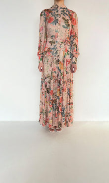 Hemant And Nandita | Inv Viscose Lurex Long Dress | Pink