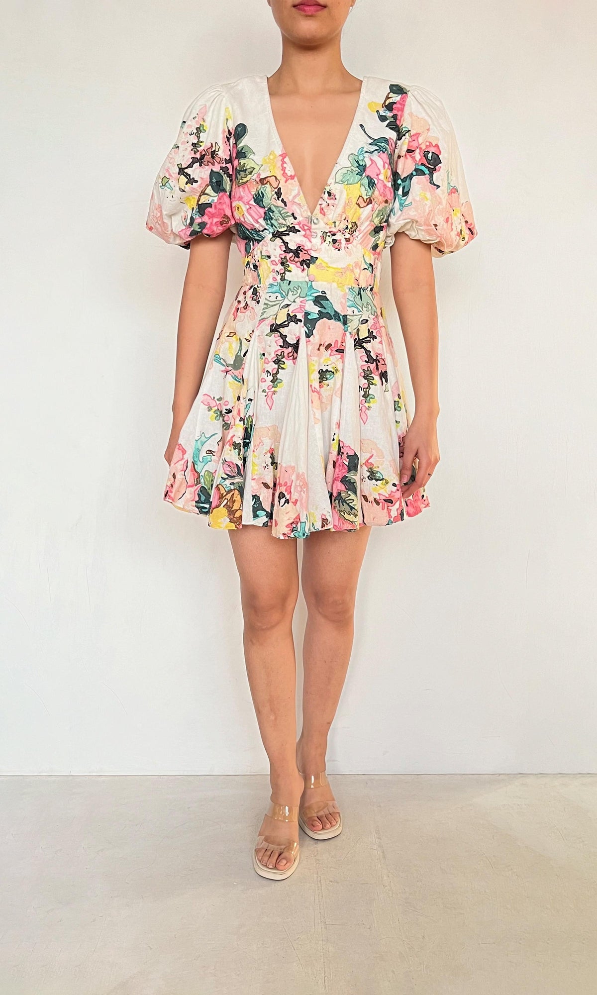 Hemant And Nandita | Inv Organza Teien Short Dress | White