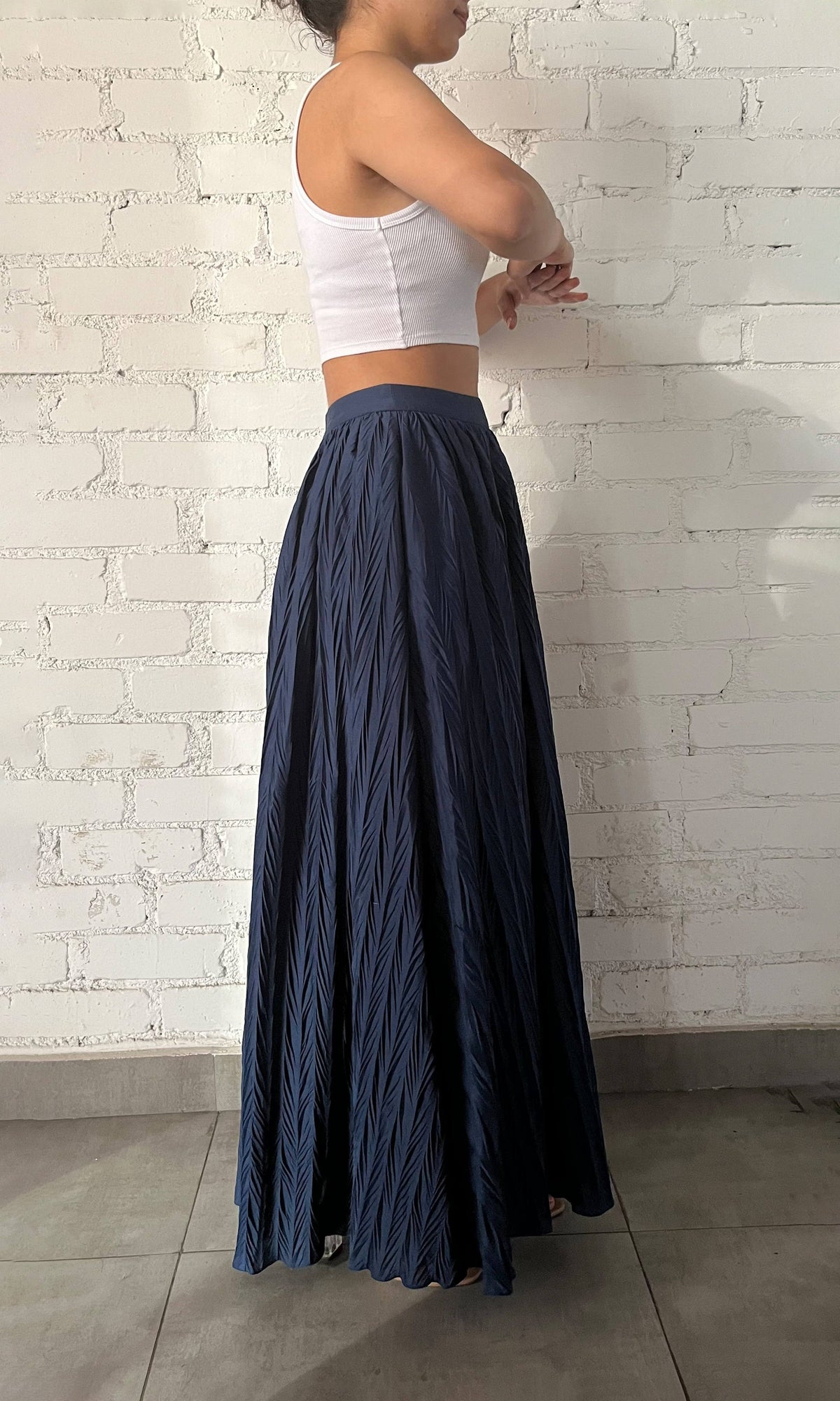 Hemant And Nandita | Inv Cotton Long Skirt | Blue