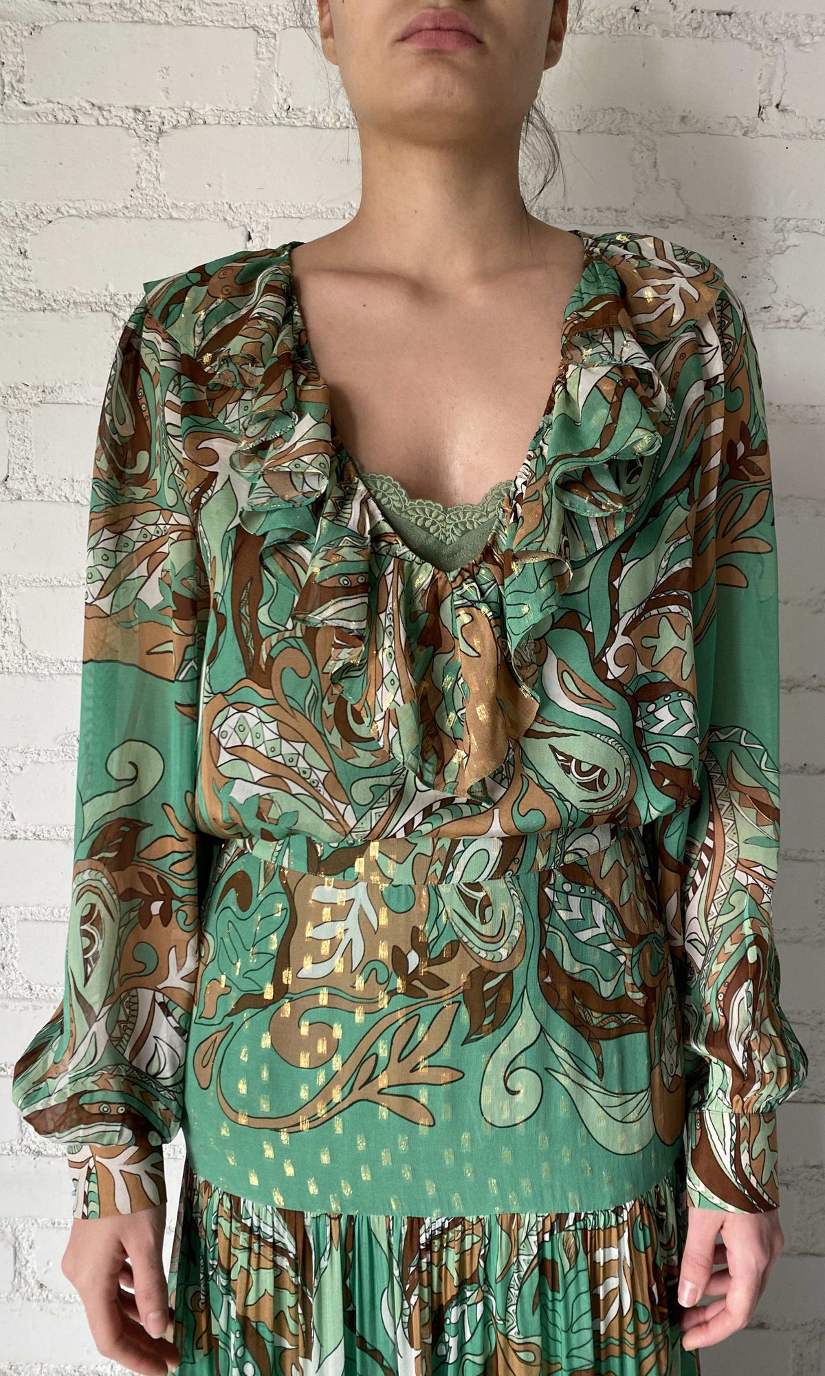 Hemant And Nandita | Jash Viscose Top | Green