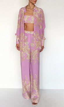 Hemant And Nandita | Jiah Heavy Crepe Straight Pants | Lilac