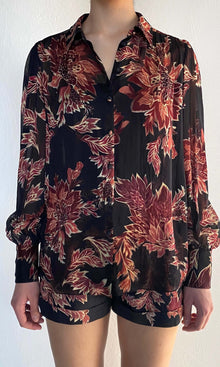 Hemant And Nandita | Johi Viscose Flat Chiffon Shirt | Black