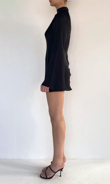 Hemant And Nandita | Johi Viscose Satin Mini Dress | Black
