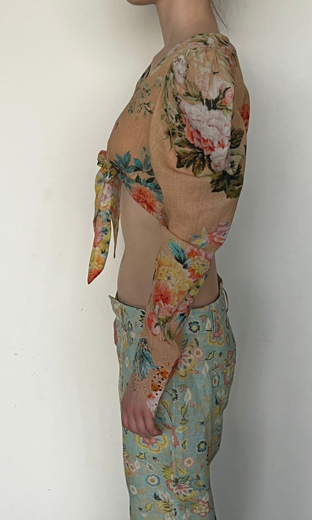 Hemant And Nandita | Jolie Cotton Gauze Top | Soft Nude