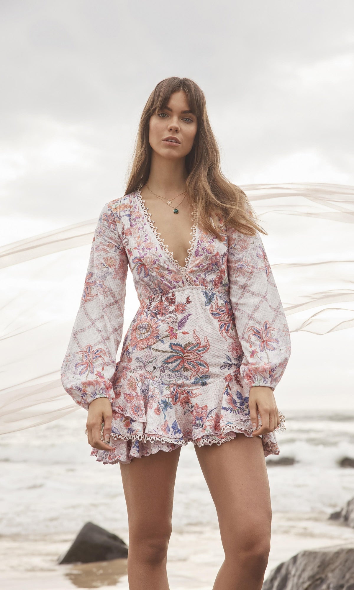 Hemant And Nandita | Kati Cotton Short Dress | Peach