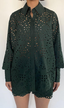 Hemant And Nandita | Kyna Cotton Poplin Shirt | Green