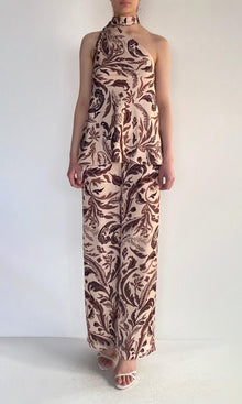 Hemant And Nandita | Lira Polyester Double Satin Pants | Eggshell