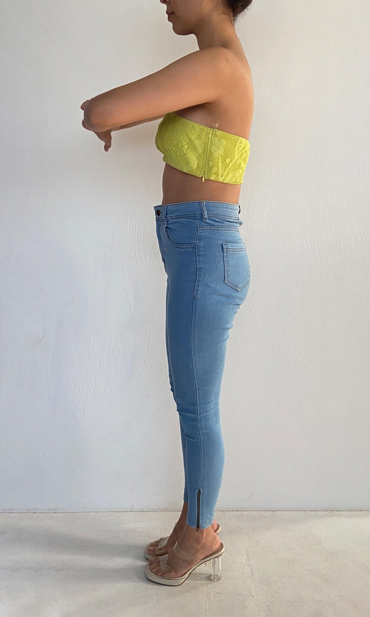 Hemant And Nandita | Nysa Cotton Bandeau | Neon Green