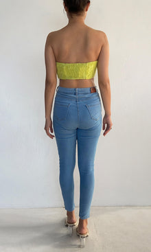 Hemant And Nandita | Nysa Cotton Bandeau | Neon Green