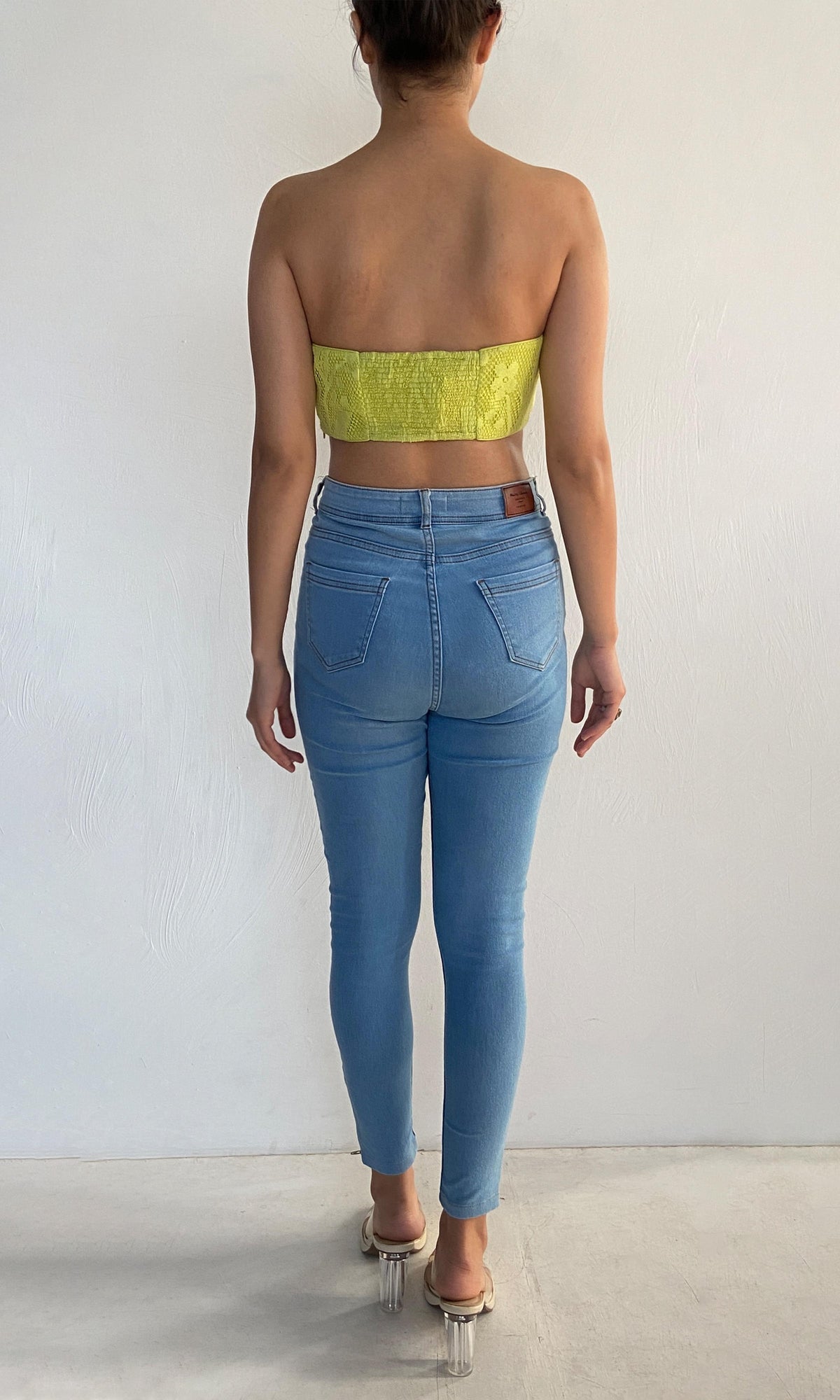 Hemant And Nandita | Nysa Cotton Bandeau | Neon Green