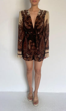 Hemant And Nandita | Omya Viscose Crinkle Chiffon Romper | Multicolor