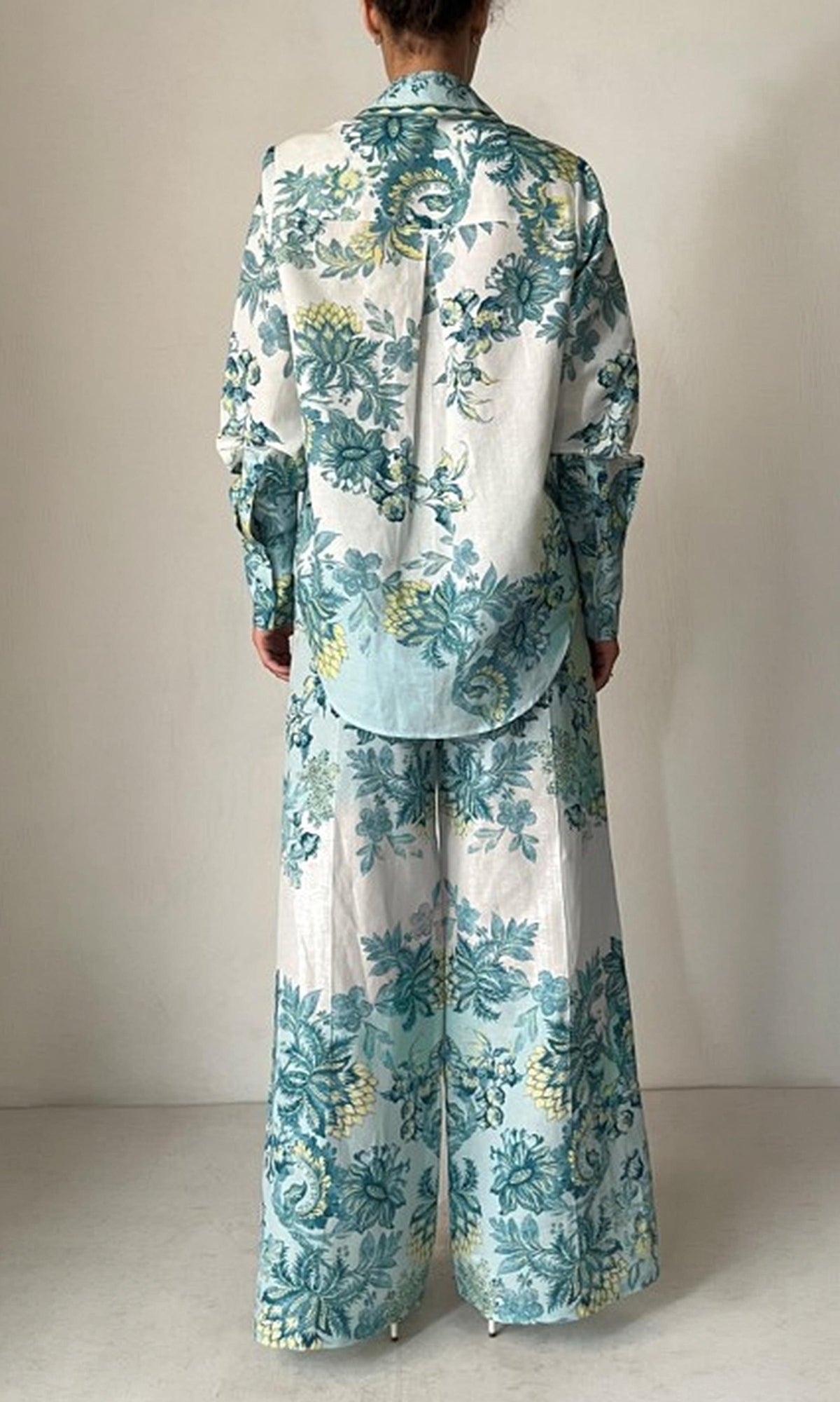 Womens | Pahi Linen Cotton Pant | Blue Floral