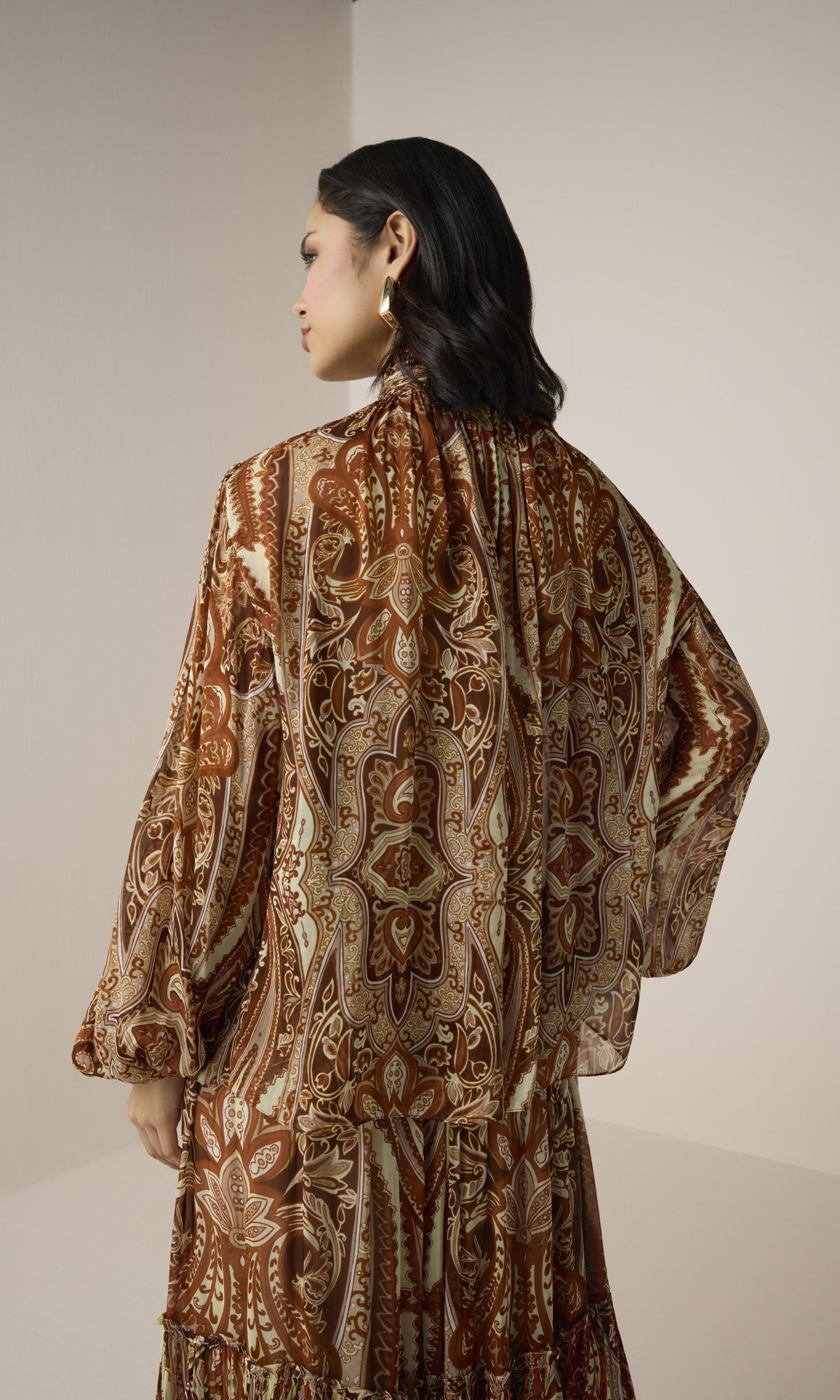 Womens | Rida Viscose Flat Chiffon Boho Tie Top | Multi