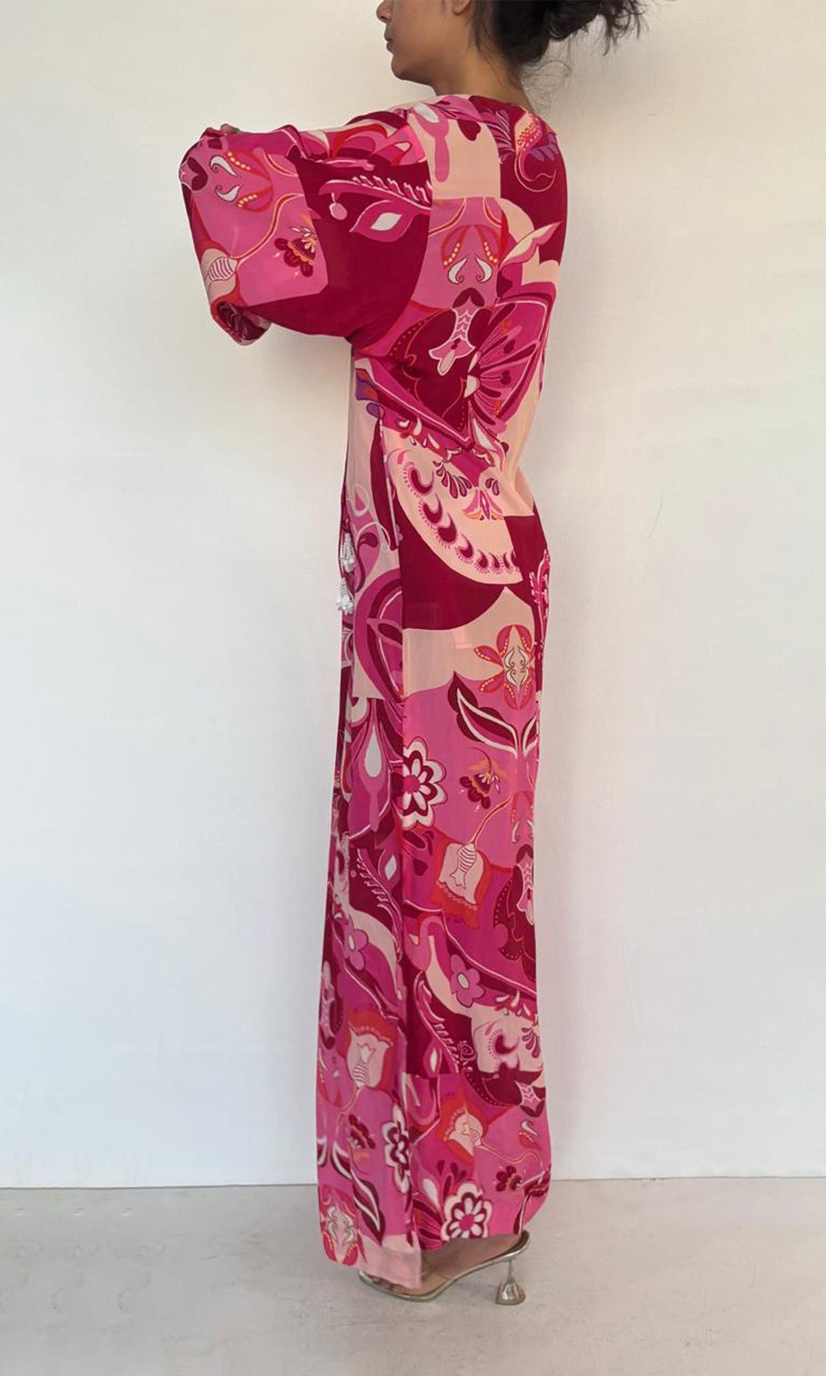 Hemant And Nandita | Tira Viscose Long Dress | Red Multi