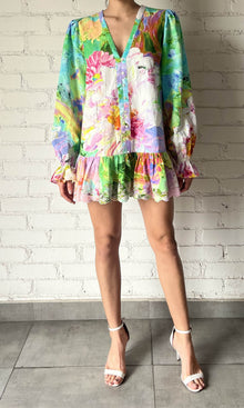 Womens | Tiva Linen Cotton Short Dress | Multicolor