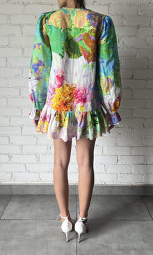 Womens | Tiva Linen Cotton Short Dress | Multicolor
