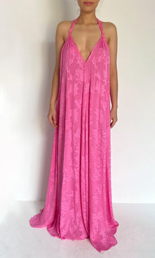 Womens | Veda Viscose Jacquard Long Dress | Pink