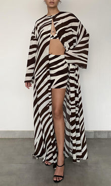 Hemant And Nandita | Zuba Viscose Satin Cape | Black White