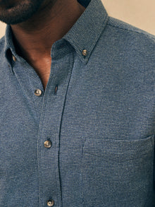 Mens - Houndstooth Knit Shirt | Navy Houndstooth