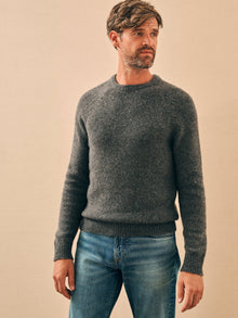 Mens - Donegal Wool Crew | Charcoal Night