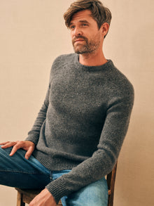 Mens - Donegal Wool Crew | Charcoal Night