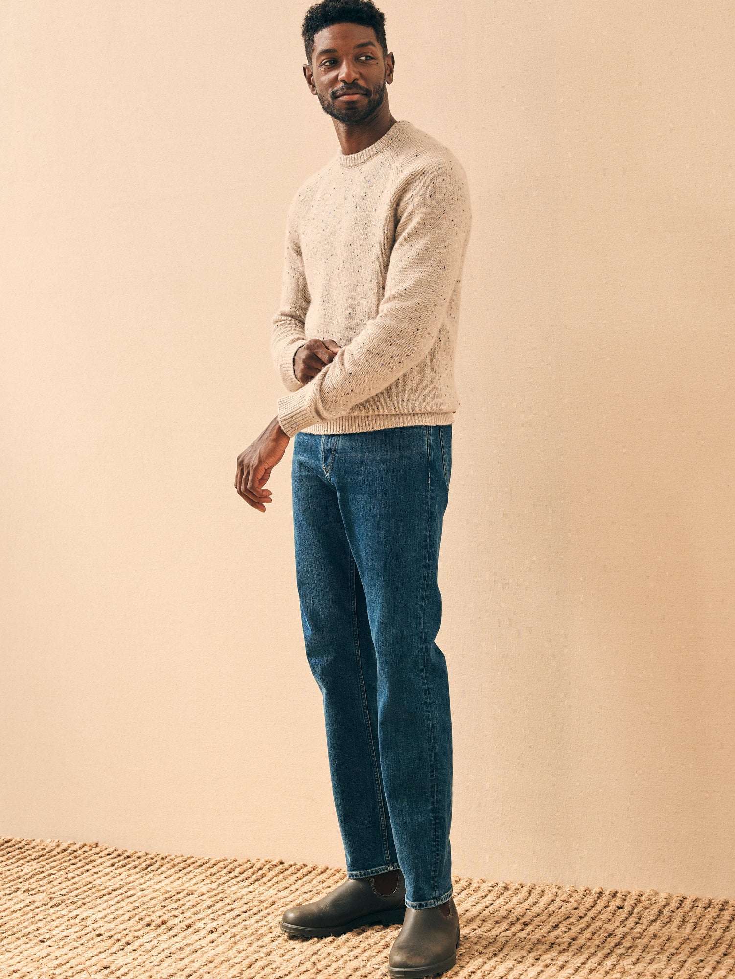 Mens - Donegal Wool Crew | Winter Dune