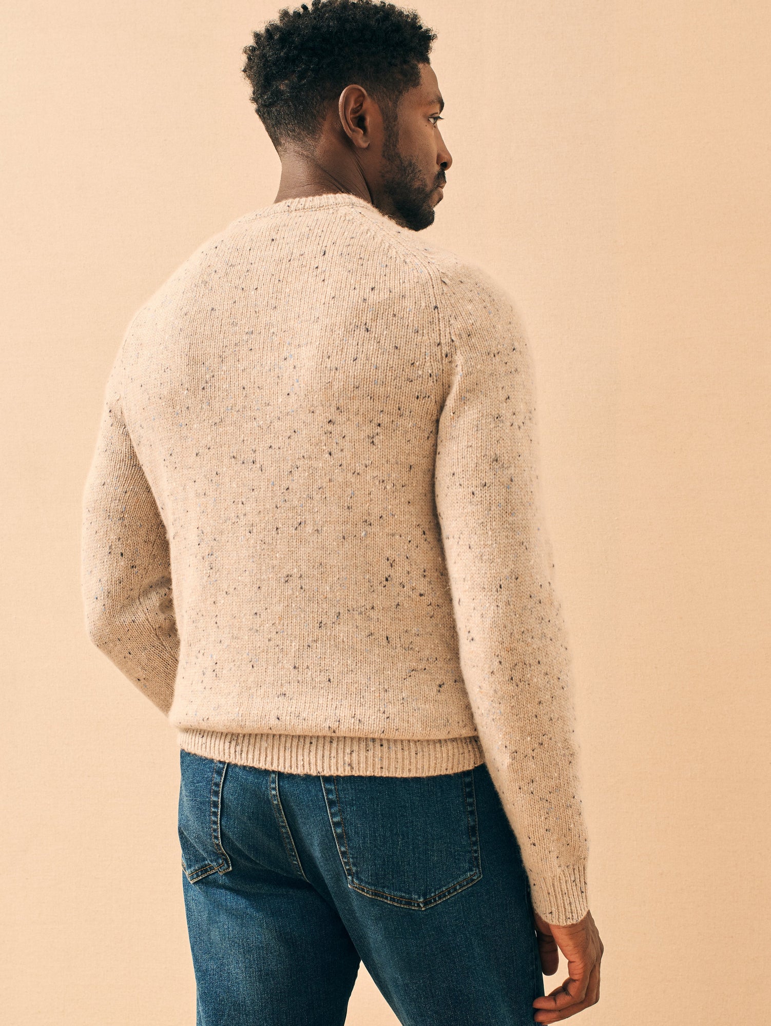 Mens - Donegal Wool Crew | Winter Dune