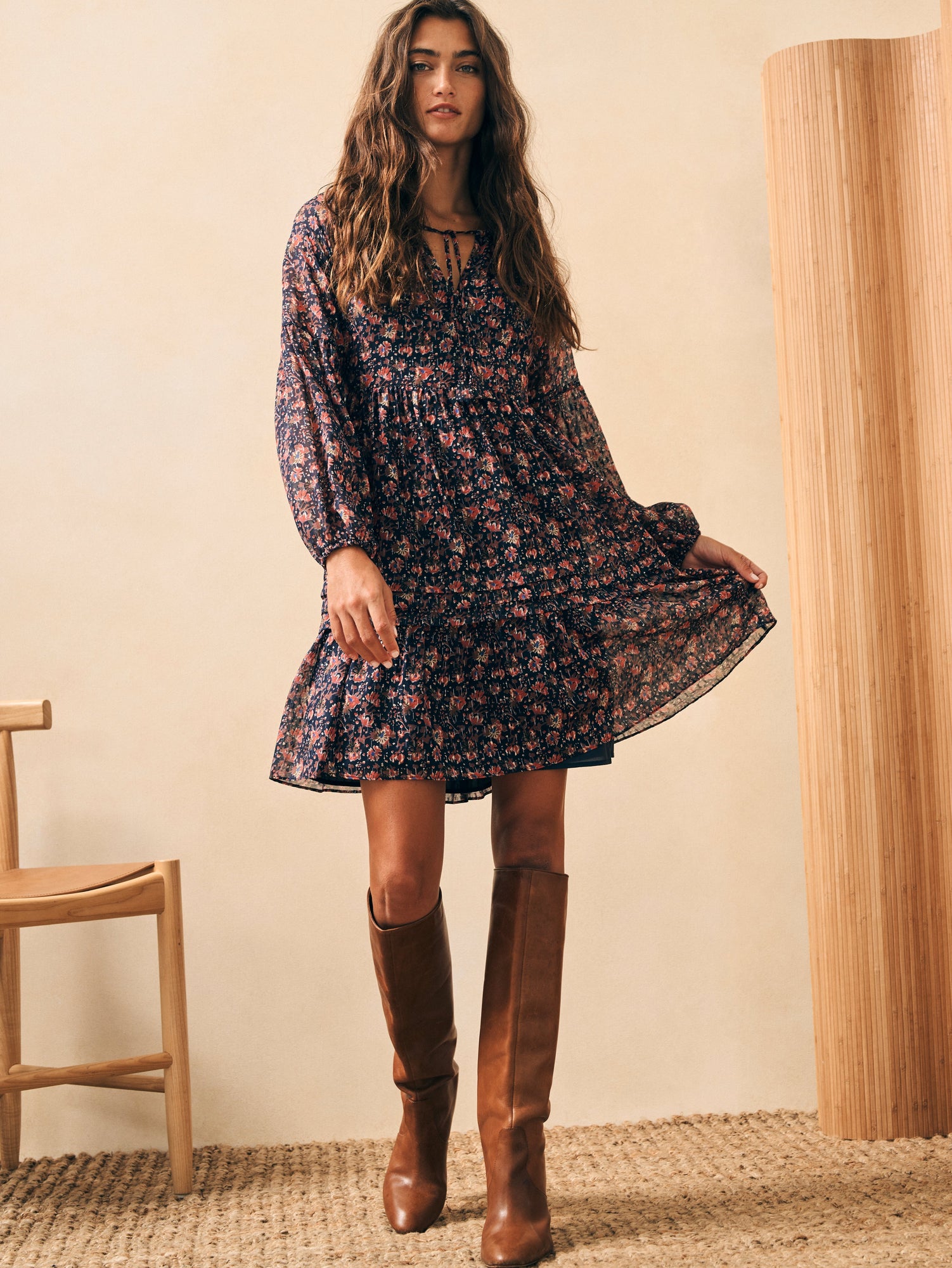 Womens - Silk Cotton Sage Wood Dress | Stargaze Bloom