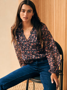 Womens - Silk Cotton Sage Wood Blouse | Stargaze Bloom