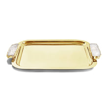 Hospitality Tray | 24K Gold-Stainless Steel | Crystal