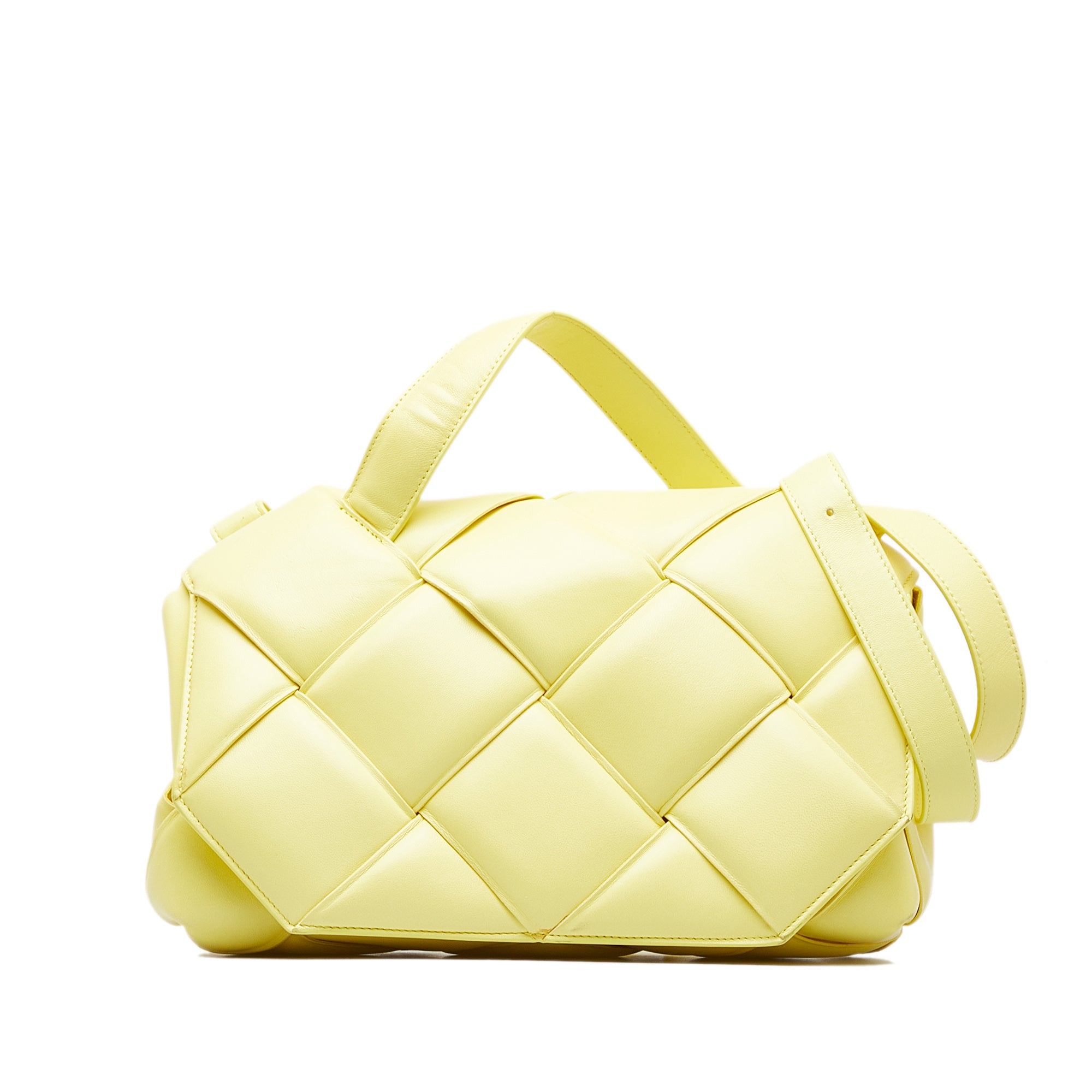 Bottega Veneta Pre-Owned Maxi Intrecciato Padded Leather Satchel | Women | Yellow