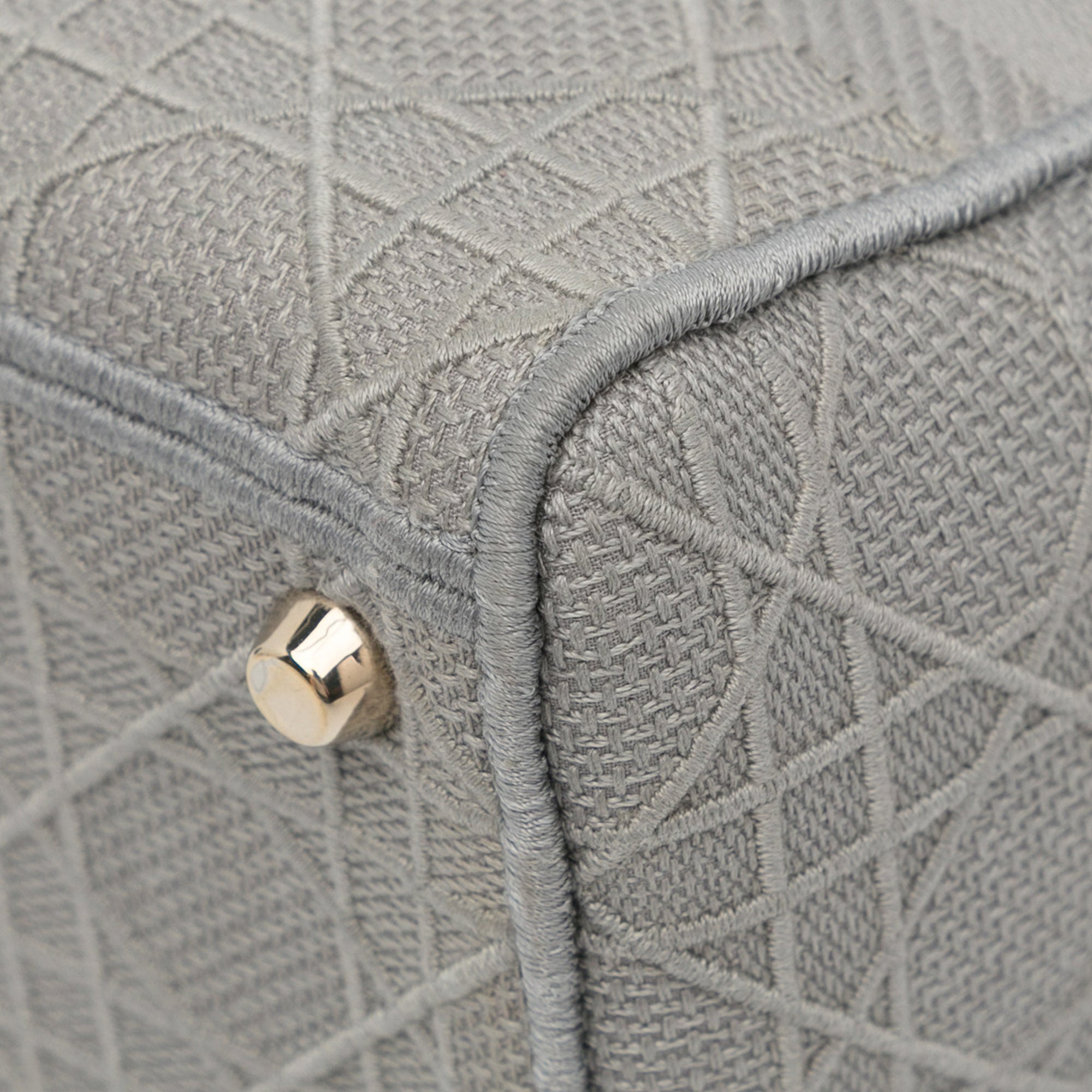 Dior | Pre-Owned Medium Canvas Cannage Lady D Lite - IV | Gray/Light Gray