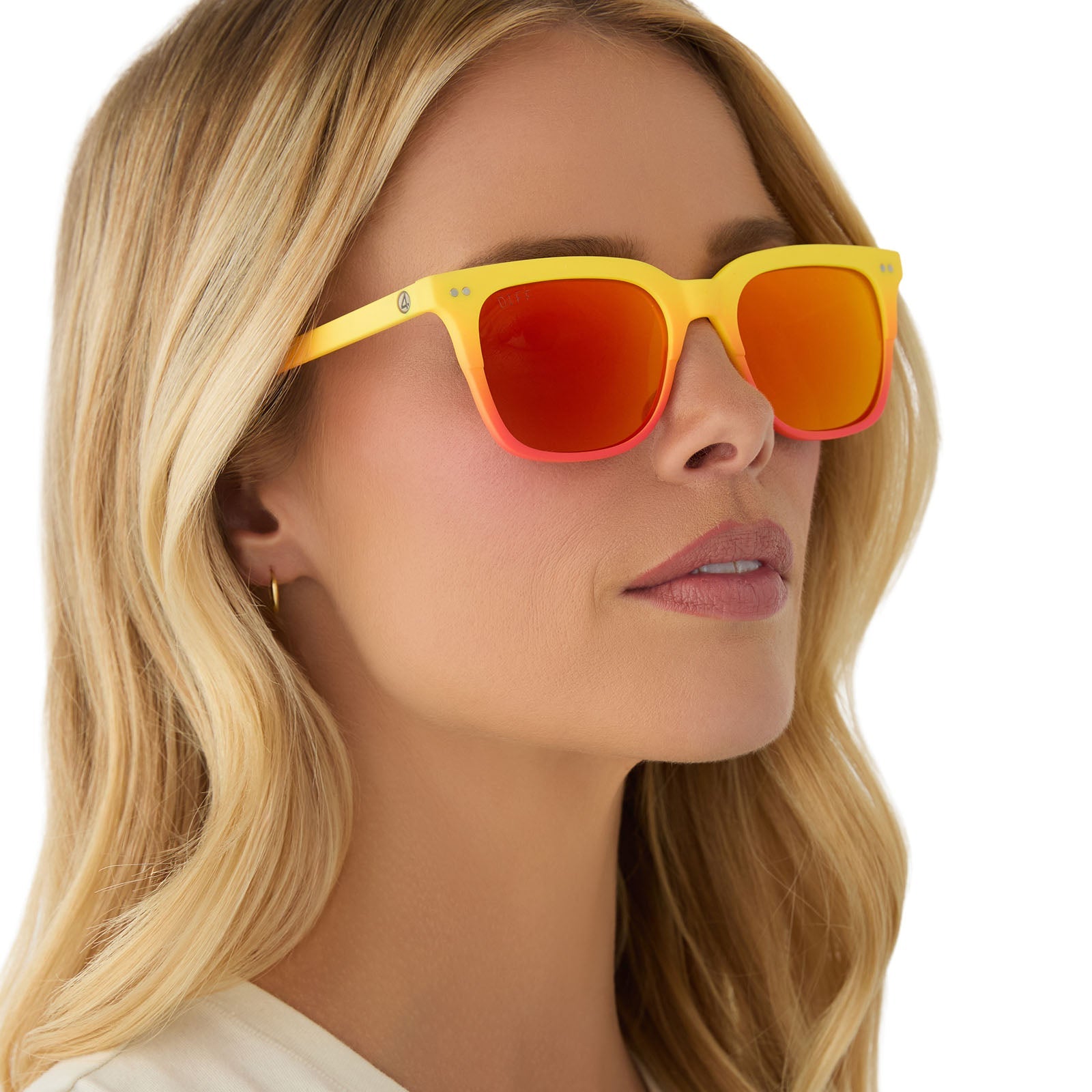 Unisex | Human Torch Sunglasses | Radiant Yellow To Orange Flame Fade | Blazing Red Orange Polarized Lenses