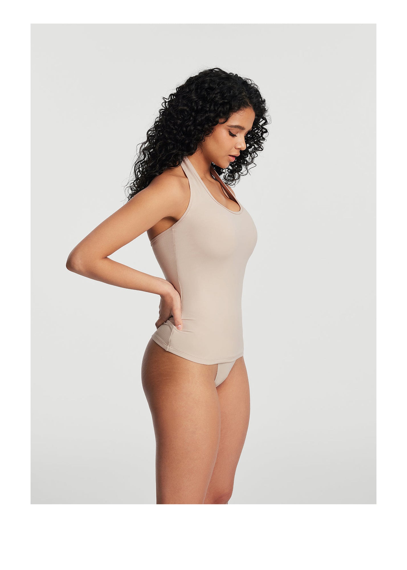 Halter Neck Tank Top | Oat Milk