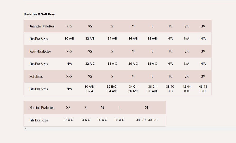 Product size guide