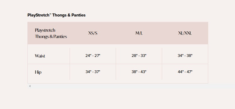 Product size guide