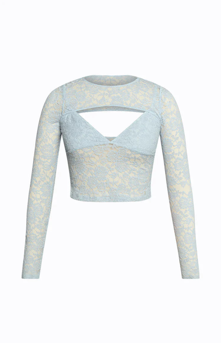 Here With Me Lace Cami and Shrug Set | Blue