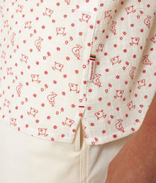 Hibbert Logo Print Classic Fit Capri Collar Shirt | White Sand
