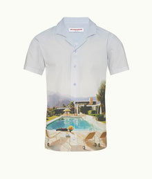 Hibbert Photographic Print Classic Fit Capri Collar Shirt | Kaufmann Cocktail