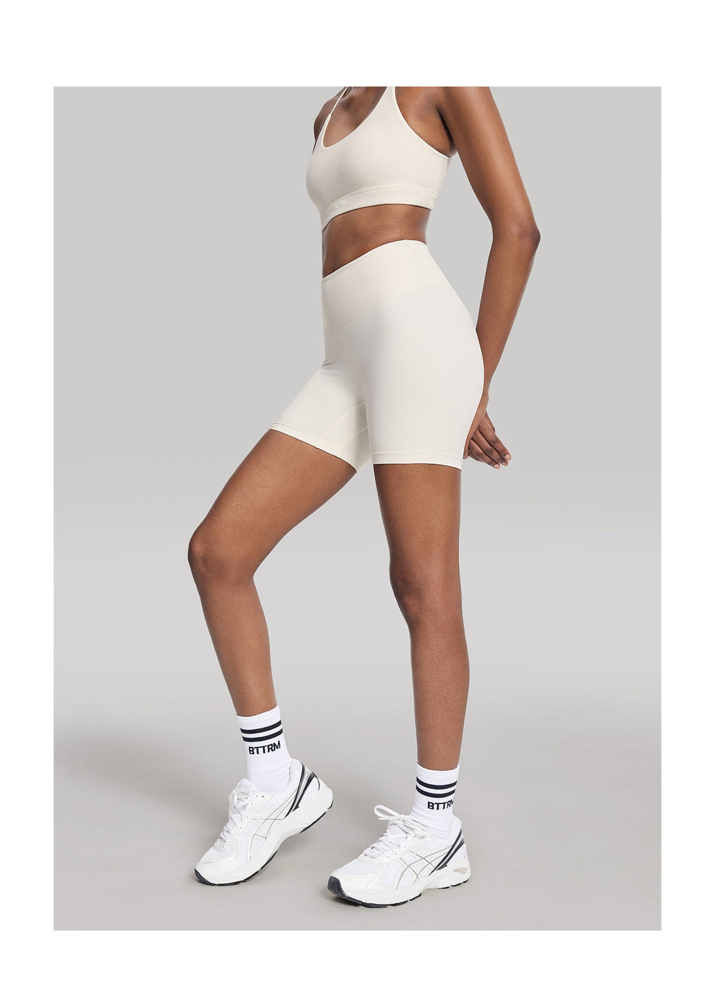 High-Waisted Impact Mesh Shorts | Ivory
