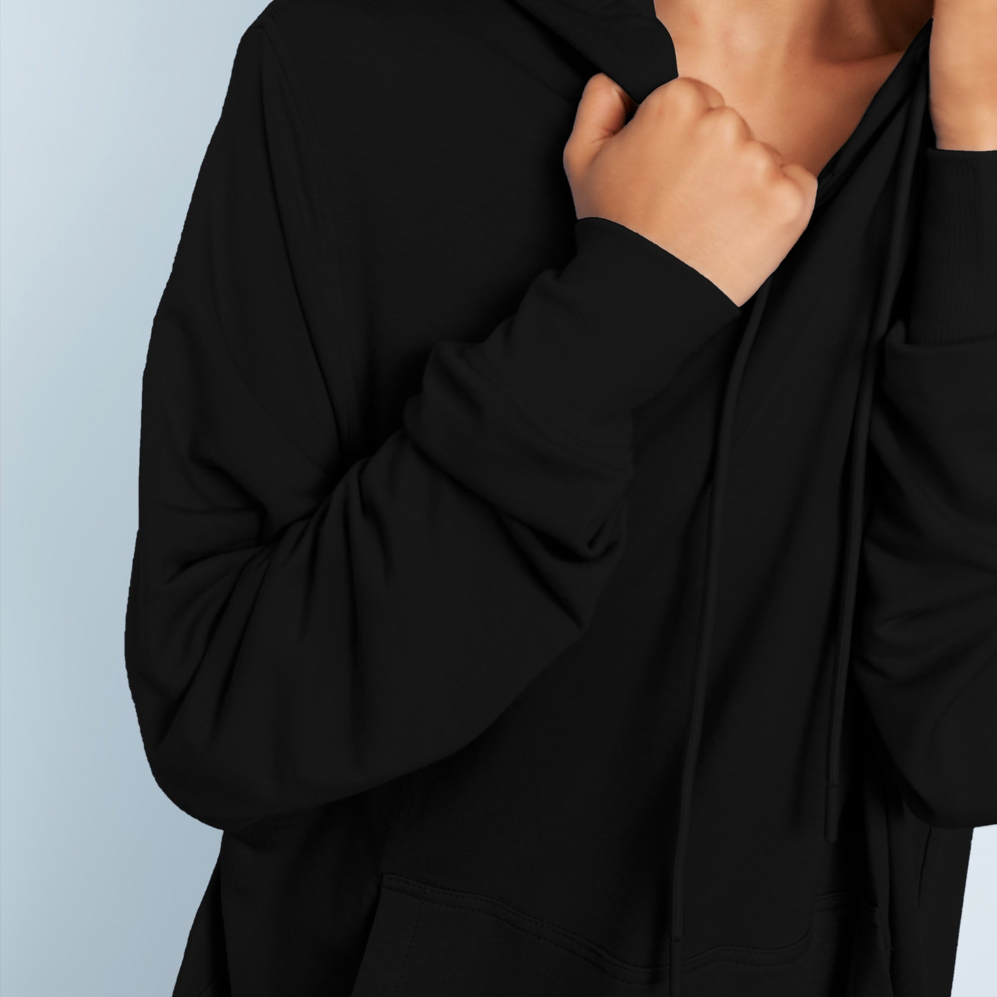 Modal French Terry House Hoodie | Black