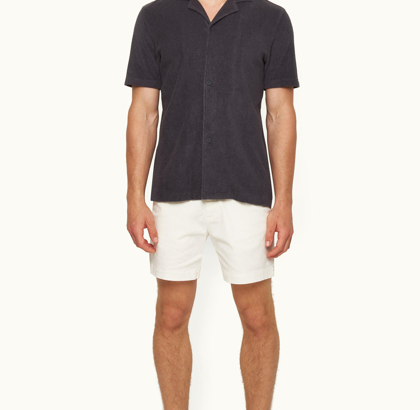Howell Relaxed Fit Cotton Towelling Shirt | Piranha Grey
